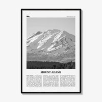 Mount Adams Print Black and White, Mount Adams Wall Art, Mount Adams Poster, Mount Adams Photo, Mount Adams Wall Décor
