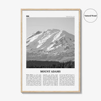 Mount Adams Print Black and White, Mount Adams Wall Art, Mount Adams Poster, Mount Adams Photo, Mount Adams Wall Décor