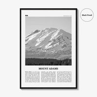 Mount Adams Print Black and White, Mount Adams Wall Art, Mount Adams Poster, Mount Adams Photo, Mount Adams Wall Décor