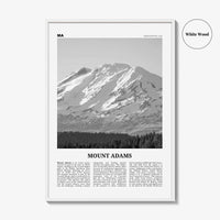 Mount Adams Print Black and White, Mount Adams Wall Art, Mount Adams Poster, Mount Adams Photo, Mount Adams Wall Décor