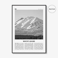 Mount Adams Print Black and White, Mount Adams Wall Art, Mount Adams Poster, Mount Adams Photo, Mount Adams Wall Décor