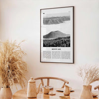 Mount Aso Print Black and White, Mount Aso Wall Art, Mount Aso Poster, Mount Aso Photo, Mount Aso Wall Décor, Mount Aso Map, Japan