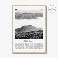 Mount Aso Print Black and White, Mount Aso Wall Art, Mount Aso Poster, Mount Aso Photo, Mount Aso Wall Décor, Mount Aso Map, Japan