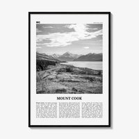 Mount Cook Print Black and White, Mount Cook Wall Art, Mount Cook Poster, Mount Cook Photo, Aoraki, New Zealand