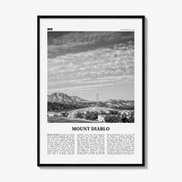 Mount Diablo Print Black and White, Mount Diablo Wall Art, Mount Diablo Poster, Mount Diablo Photo, Mount Diablo Décor, California, USA