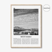 Mount Diablo Print Black and White, Mount Diablo Wall Art, Mount Diablo Poster, Mount Diablo Photo, Mount Diablo Décor, California, USA