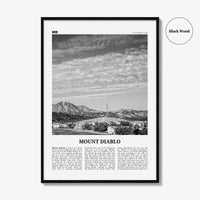 Mount Diablo Print Black and White, Mount Diablo Wall Art, Mount Diablo Poster, Mount Diablo Photo, Mount Diablo Décor, California, USA