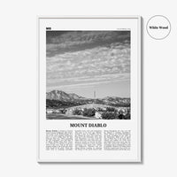 Mount Diablo Print Black and White, Mount Diablo Wall Art, Mount Diablo Poster, Mount Diablo Photo, Mount Diablo Décor, California, USA