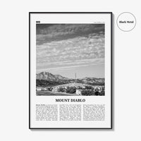 Mount Diablo Print Black and White, Mount Diablo Wall Art, Mount Diablo Poster, Mount Diablo Photo, Mount Diablo Décor, California, USA