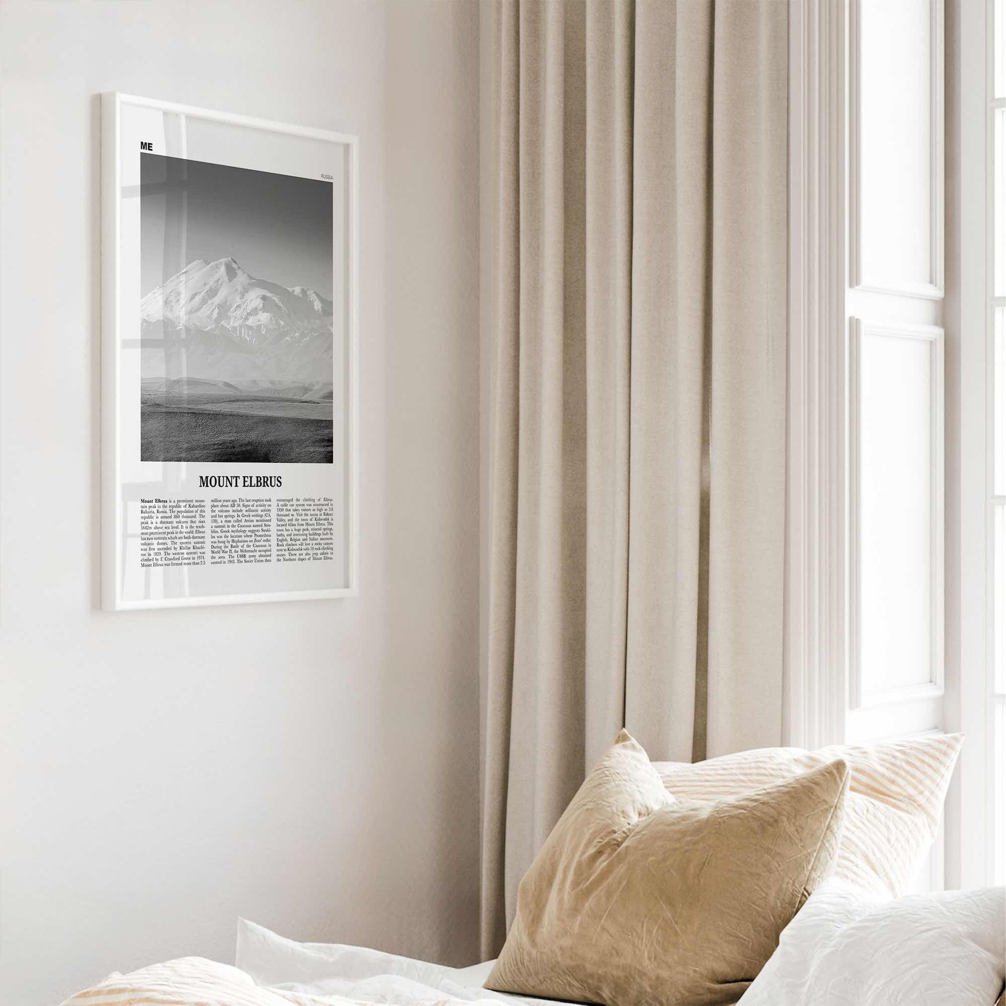 Mount Elbrus Print Black and White, Mount Elbrus Wall Art, Mount Elbrus Poster, Mount Elbrus Photo, Mount Elbrus Wall Décor, Russia