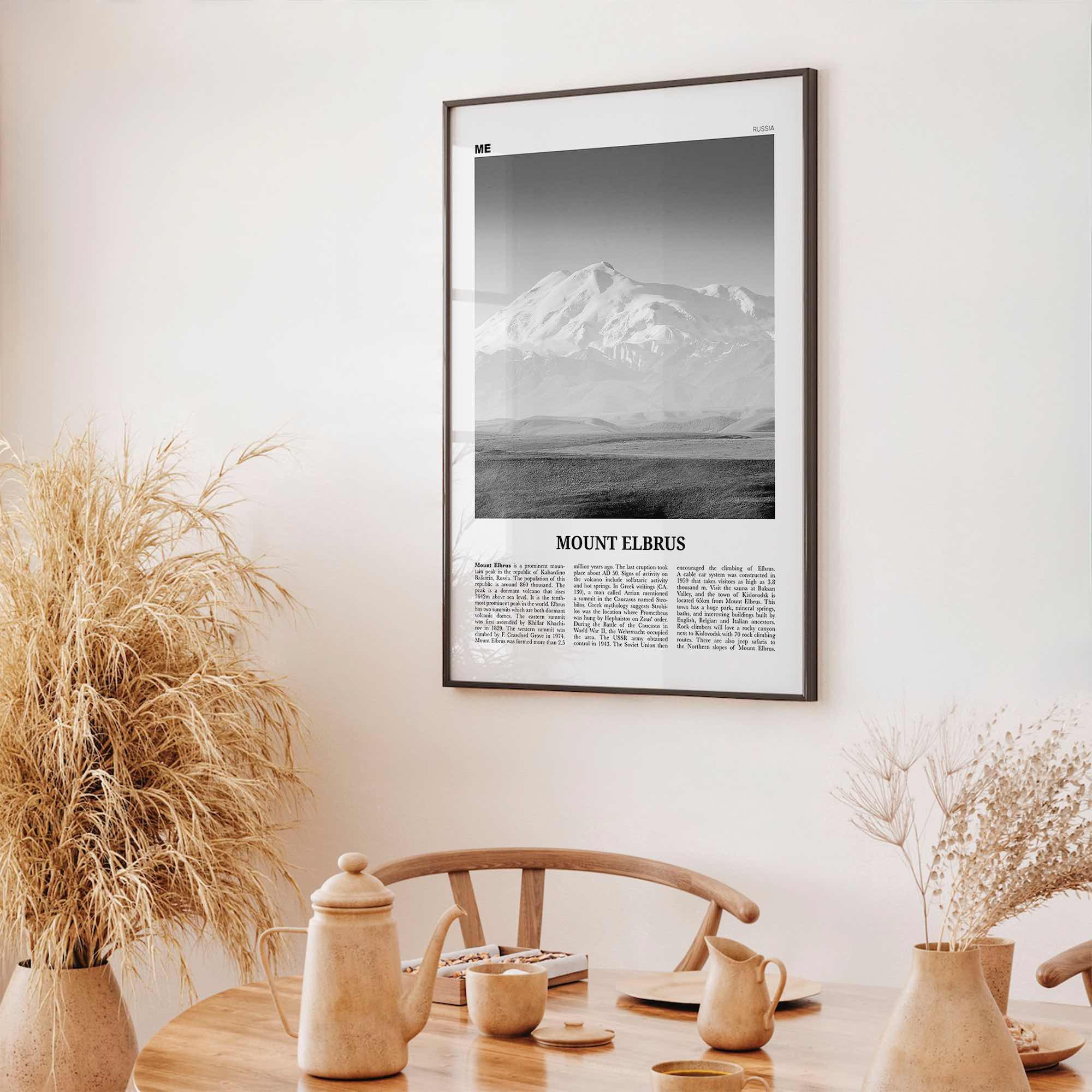 Mount Elbrus Print Black and White, Mount Elbrus Wall Art, Mount Elbrus Poster, Mount Elbrus Photo, Mount Elbrus Wall Décor, Russia