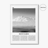 Mount Elbrus Print Black and White, Mount Elbrus Wall Art, Mount Elbrus Poster, Mount Elbrus Photo, Mount Elbrus Wall Décor, Russia