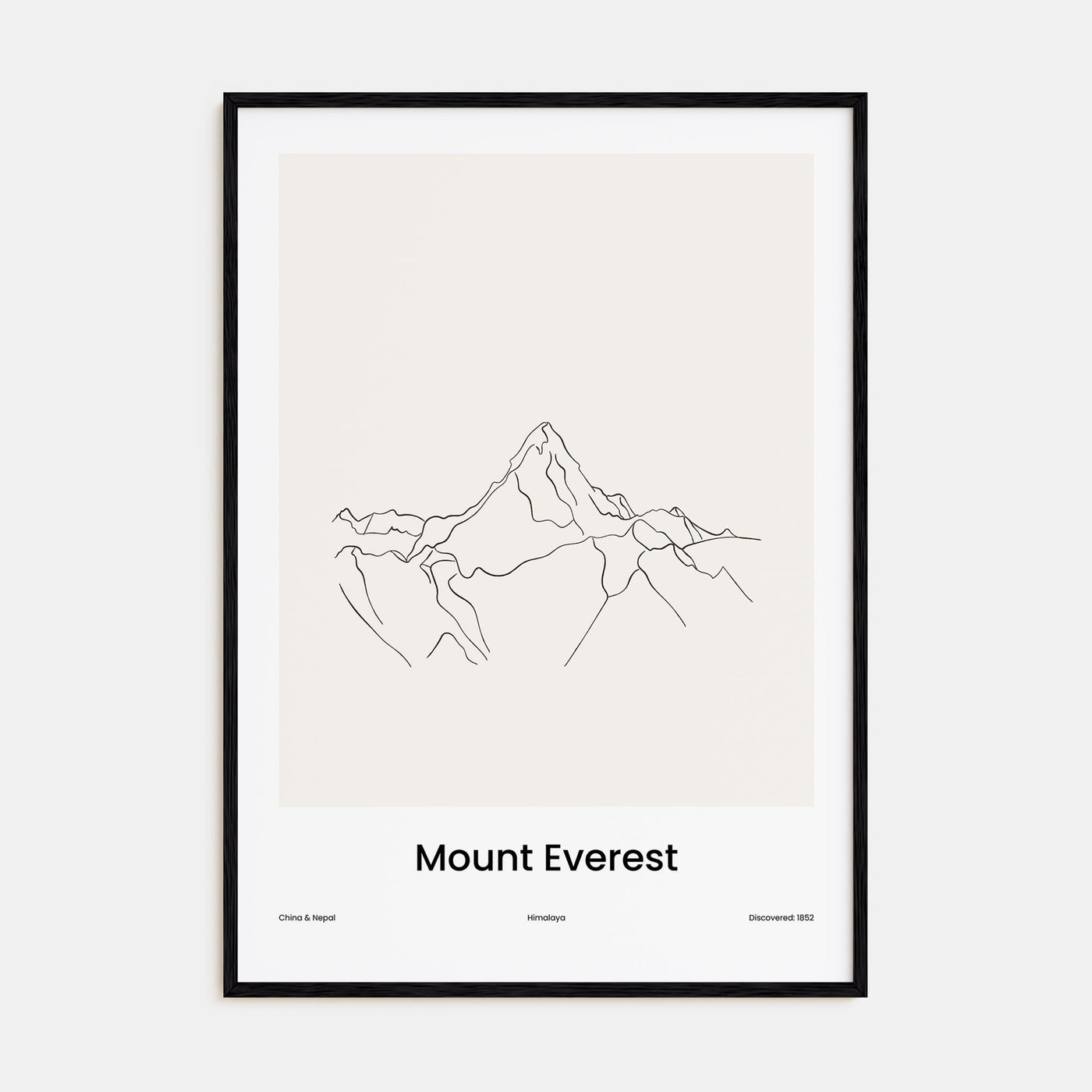 Mount Everest Drawn Poster