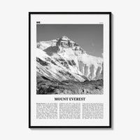 Mount Everest Print Black and White, Mount Everest Wall Art, Mount Everest Poster, Mount Everest Photo, Kala Patthar, Nepal, Himalaya