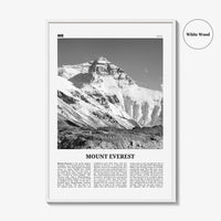 Mount Everest Print Black and White, Mount Everest Wall Art, Mount Everest Poster, Mount Everest Photo, Kala Patthar, Nepal, Himalaya