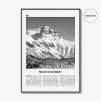 Mount Everest Print Black and White, Mount Everest Wall Art, Mount Everest Poster, Mount Everest Photo, Kala Patthar, Nepal, Himalaya