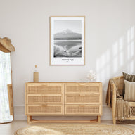Mount Fuji Portrait B&W Poster