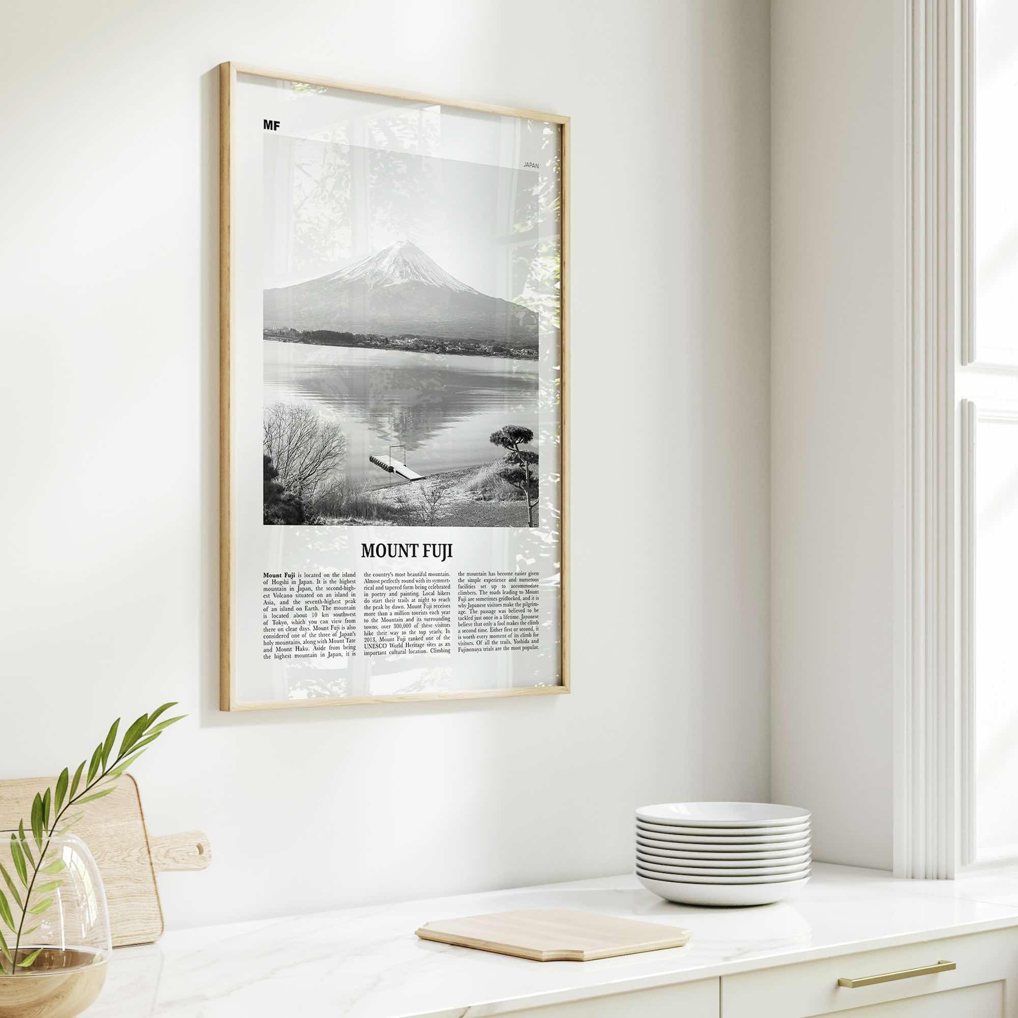 Mount Fuji Print Black and White, Mount Fuji Wall Art, Mount Fuji Poster, Mount Fuji Photo, Japan, 富士山, Fujisan, Honshū