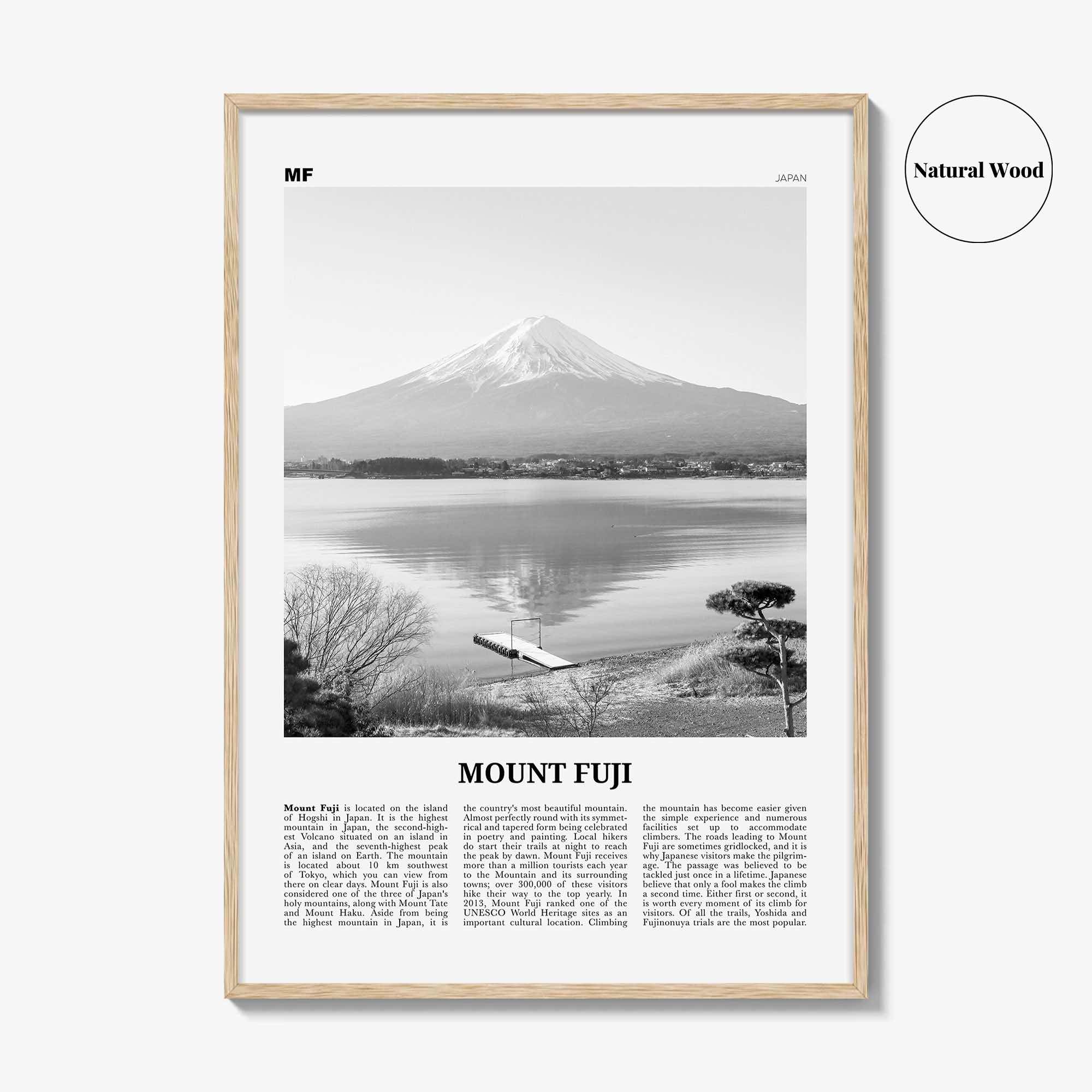 Mount Fuji Print Black and White, Mount Fuji Wall Art, Mount Fuji Poster, Mount Fuji Photo, Japan, 富士山, Fujisan, Honshū