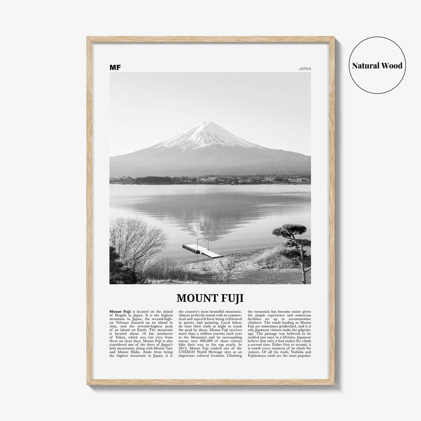 Mount Fuji Print Black and White, Mount Fuji Wall Art, Mount Fuji Poster, Mount Fuji Photo, Japan, 富士山, Fujisan, Honshū