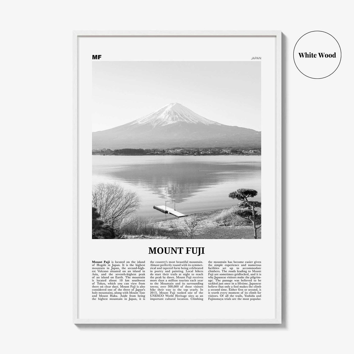 Mount Fuji Print Black and White, Mount Fuji Wall Art, Mount Fuji Poster, Mount Fuji Photo, Japan, 富士山, Fujisan, Honshū