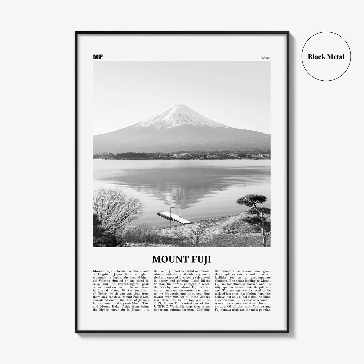 Mount Fuji Print Black and White, Mount Fuji Wall Art, Mount Fuji Poster, Mount Fuji Photo, Japan, 富士山, Fujisan, Honshū