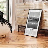 Mount Hood Print Black and White, Mount Hood Wall Art, Mount Hood Poster, Mount Hood Photo, Mount Hood Décor, Mount Hood Map, Oregon, USA