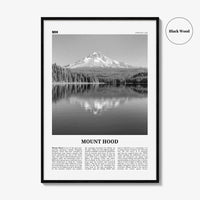 Mount Hood Print Black and White, Mount Hood Wall Art, Mount Hood Poster, Mount Hood Photo, Mount Hood Décor, Mount Hood Map, Oregon, USA