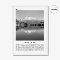 Mount Hood Print Black and White, Mount Hood Wall Art, Mount Hood Poster, Mount Hood Photo, Mount Hood Décor, Mount Hood Map, Oregon, USA