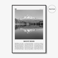 Mount Hood Print Black and White, Mount Hood Wall Art, Mount Hood Poster, Mount Hood Photo, Mount Hood Décor, Mount Hood Map, Oregon, USA