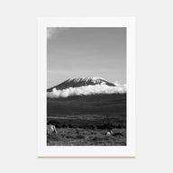 Mount Kilimanjaro Photo B&W Poster
