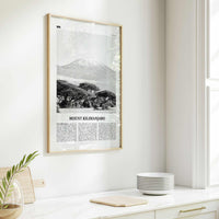 Mount Kilimanjaro Print Black and White, Mount Kilimanjaro Wall Art, Mount Kilimanjaro Poster, Mount Kilimanjaro Photo, Tanzania