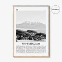 Mount Kilimanjaro Print Black and White, Mount Kilimanjaro Wall Art, Mount Kilimanjaro Poster, Mount Kilimanjaro Photo, Tanzania