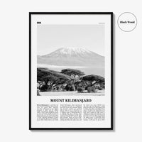 Mount Kilimanjaro Print Black and White, Mount Kilimanjaro Wall Art, Mount Kilimanjaro Poster, Mount Kilimanjaro Photo, Tanzania