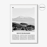 Mount Kilimanjaro Print Black and White, Mount Kilimanjaro Wall Art, Mount Kilimanjaro Poster, Mount Kilimanjaro Photo, Tanzania
