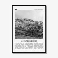 Mount Kosciuszko Print Black and White, Mount Kosciuszko Wall Art, Mount Kosciuszko Poster, Mount Kosciuszko Photo, Australia