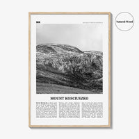 Mount Kosciuszko Print Black and White, Mount Kosciuszko Wall Art, Mount Kosciuszko Poster, Mount Kosciuszko Photo, Australia