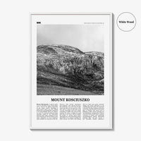 Mount Kosciuszko Print Black and White, Mount Kosciuszko Wall Art, Mount Kosciuszko Poster, Mount Kosciuszko Photo, Australia