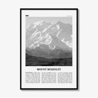 Mount Mckinley Print Black and White, Mount Mckinley Wall Art, Mount Mckinley Poster, Mount Mckinley Photo, Mckinley Wall Décor, Mount Map