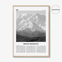 Mount Mckinley Print Black and White, Mount Mckinley Wall Art, Mount Mckinley Poster, Mount Mckinley Photo, Mckinley Wall Décor, Mount Map