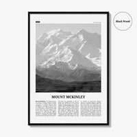 Mount Mckinley Print Black and White, Mount Mckinley Wall Art, Mount Mckinley Poster, Mount Mckinley Photo, Mckinley Wall Décor, Mount Map