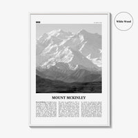 Mount Mckinley Print Black and White, Mount Mckinley Wall Art, Mount Mckinley Poster, Mount Mckinley Photo, Mckinley Wall Décor, Mount Map