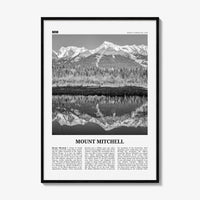 Mount Mitchell Print Black and White, Mount Mitchell Wall Art, Mount Mitchell Poster, Mount Mitchell Photo, North Carolina, USA
