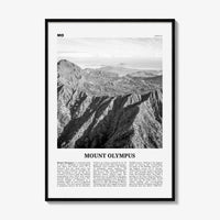 Mount Olympus Print Black and White, Mount Olympus Wall Art, Mount Olympus Poster, Mount Olympus Photo, Greece