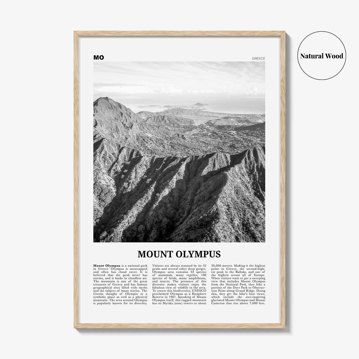 Mount Olympus Print Black and White, Mount Olympus Wall Art, Mount Olympus Poster, Mount Olympus Photo, Greece