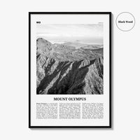 Mount Olympus Print Black and White, Mount Olympus Wall Art, Mount Olympus Poster, Mount Olympus Photo, Greece