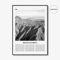 Mount Olympus Print Black and White, Mount Olympus Wall Art, Mount Olympus Poster, Mount Olympus Photo, Greece