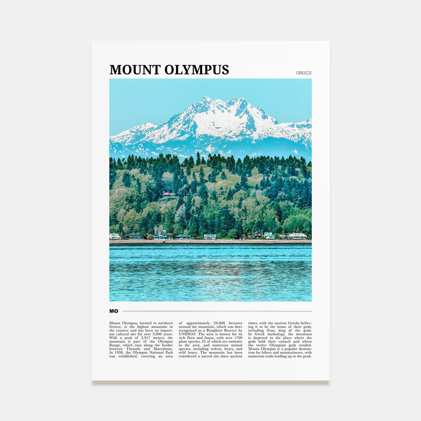 Mount Olympus Travel Color Poster