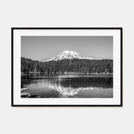 Mount Rainier Landscape B&W Poster