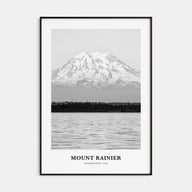 Mount Rainier Portrait B&W Poster